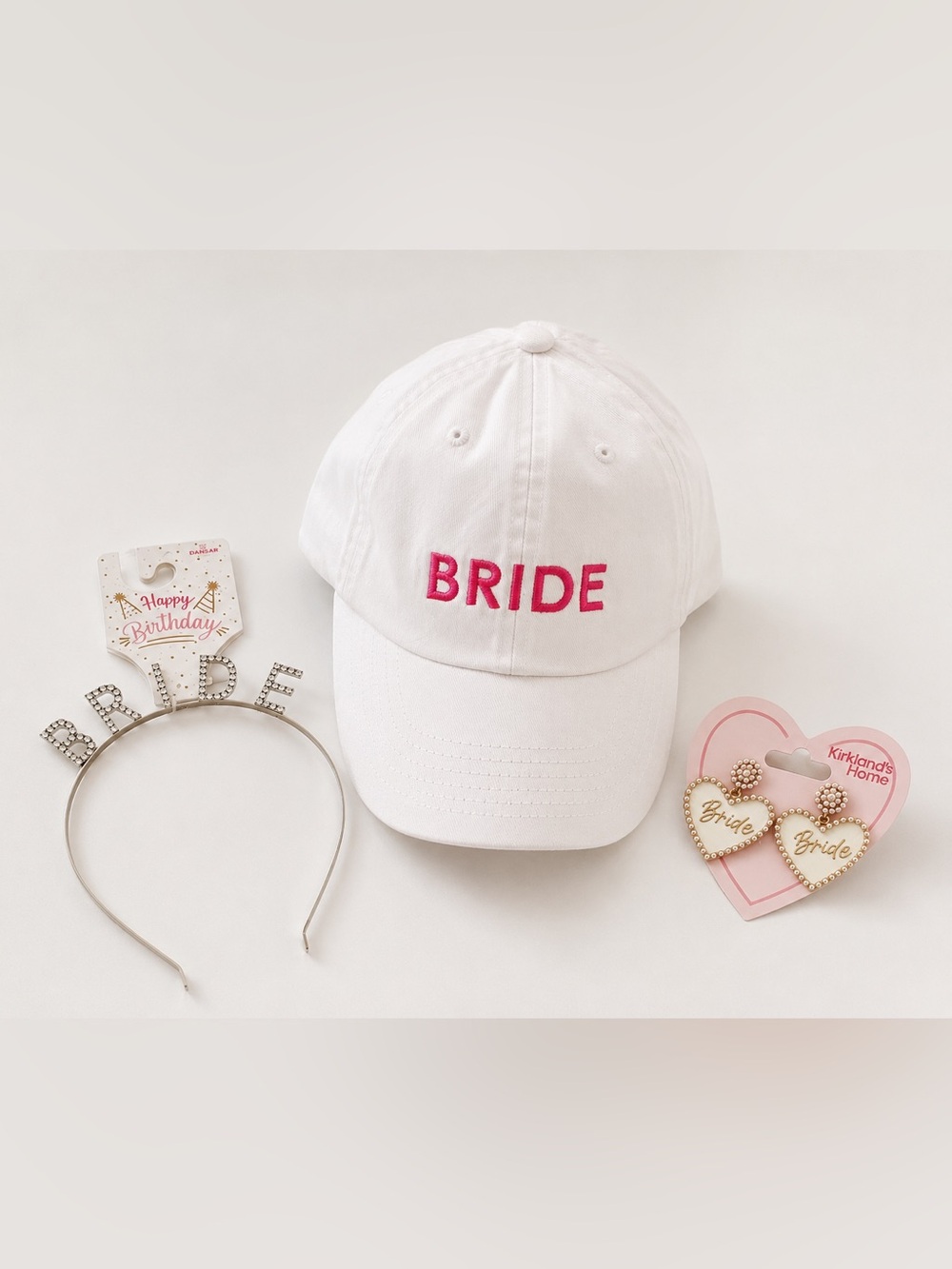 Bridal Accessory Bundle | Bride Hat, Bride Earrings & Rhinestone Headband